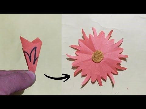 Paper flower banane ka asan tarika|paper flower|paper crafts 