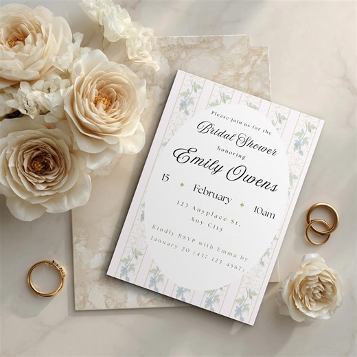 Bridal Shower Invitation, Floral Bridal Shower Invite, Elegant Garden Bridal Shower, Printable Bridal Shower Invitation, Editable Invite - Etsy Canada