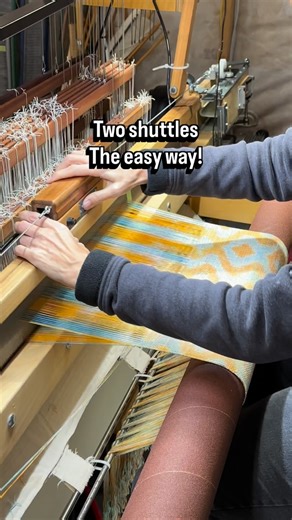 Fiber With Friends on Instagram: "🧵 Have you ever woven with a double box, or does it feel intimidating? This video gives a detailed look at weaving on an AVL loom with a double box setup and two shuttles. It demonstrates the effortless flow of the process, allowing the weaver to focus on rhythm and consistency while hand weaving. This weaving tutorial offers a great insight into loom weaving and how it can be a very zen experience."