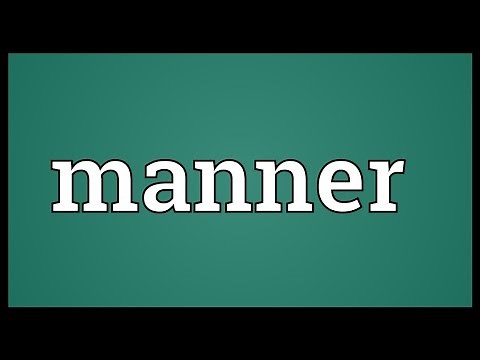 Manner Meaning