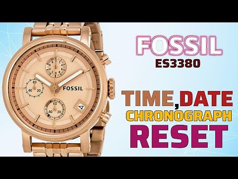 HOW TO SET TIME DATE & CHRONOGRAPH HANDS ALIGNMENT ADJUSTING FOSSIL WATCH