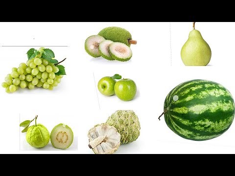 GREEN COLOUR FRUITS NAMES WITH PICTURES