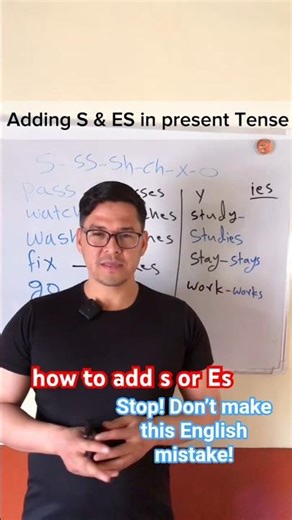 👉 Stop This Grammar Mistake ❌ Add S or ES | Simple Present. #simpletense #learnenglish #viralvideo