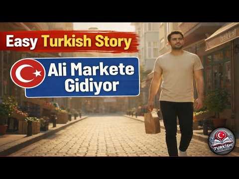 Story 4: Easy Turkish Story for Beginners (A1) | Ali Markete Gidiyor | Learn Turkish Fast