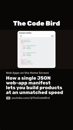 How a single JSON file, the web-app manifest, lets you build products at an unmatched speed