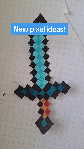 New Pixel Ideas for Minecraft Diamond Sword