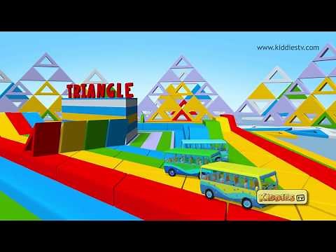 Learn Shapes with Buses | Wheels on the bus | Shapes for kids | Kids video | Children | Kiddiestv