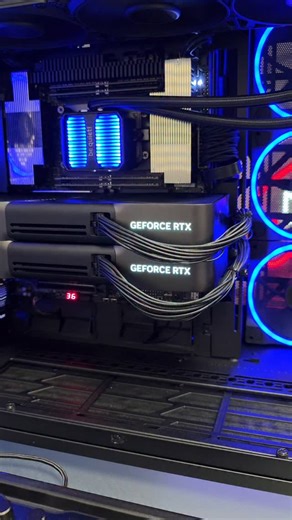 Terrence DaPoets on Instagram: "Dual @nvidiageforce RTX 5090 GPUs on an @amd Ryzen Threadripper 9980X system housed in the @bequiet_official Light Base 900FX."