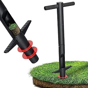 Bulb Planter Tool - 34" Long Handle Sod Plugger Lawn Plug Digger,Auto Plug Eject,Heavy Duty Garden Plant Hole Cutter for Grass,Tulip,Soil Transplant Plugging,Turf Repair Remover for Yard -Black