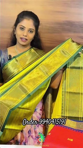 Soft Premium Gadwal Silk Saree,checked pattern, rich gold zari butta, and contrast pallu & blouse 💛