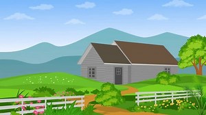 House cartoon landscape background video