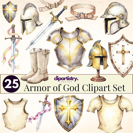 Armor of God Clipart Bundle: 25 Christian PNG Illustrations Spiritual Faith Digital Download - Etsy