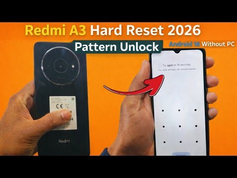 Redmi A3 Hard Reset 2026 ✅ Redmi A3 Factory Reset ✅ Redmi (23129RN51X) Pattern Unlock Without PC