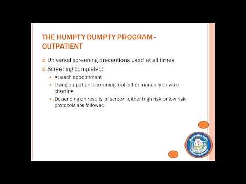 Implementation of the Humpty Dumpty Pediatric Falls Prevention Program
