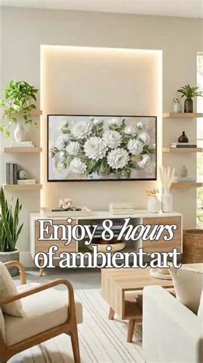 4K White Peonies Oil Painting Screensaver | Frameless | Ambient Art | TV Display | 8 Hour