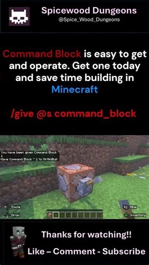 How to get and use the Command Block in Minecraft #minecraft #minecrafttutorial