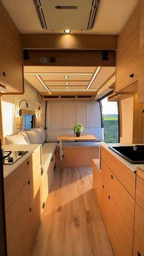 This beautifully designed Citröen Jumper camper by @tramuntanacamper and @campermcfly is packed with everything you need for van life! 🚐✨ With an off-grid setup, a mechanical lift double bed, an L-shaped sofa, a full kitchen, and even an indoor shower with an incinerator toilet, it's a dream on wheels. Perfect for first-timers looking to experience van life! Curious to know more? Check out their page for all the details. #diycrafts #diyvan #vanlife #projectvanlife #vanconversion #citroencamperv