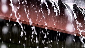 Slow motion 4x heavy rain, environment and climate change concept.