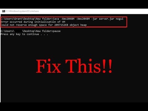 How to fix (Minecraft server) "Could not reserve enough space for object heap" Still Works 2026FIX!