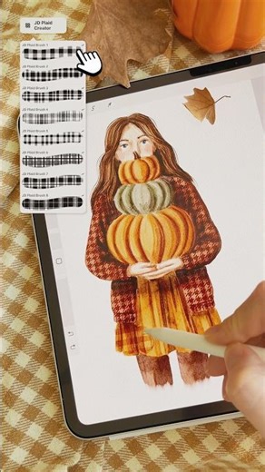 Plaid Brushes for Procreate ✏️ #procreate #brushes #shorts #plaid