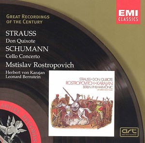 Strauss, Schumann, Mstislav Rostropovich, Herbert von Karajan, Leonard Bernstein - Don Quixote, Cello Concerto