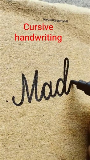 " Madan" in cursive handwriting easy ll cursive handwriting tutorial ll