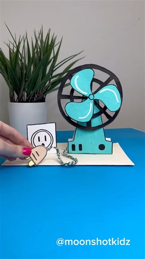 DIY electronics, stem and science activities for beginners on Instagram: "DIY “Paper Electric Fan” interactive craft. Easy and fun paper circuit project for beginners. You will need: - Mini dc motor - Conductive copper tape - Coin cell battery (CR2032) - Magnet - Paper - Markers Warning: this project should be done under adult supervision. ©️ @Moonshotkidz – All rights reserved. Reproduction, distribution, or use of this artwork and video without permission is prohibited. For licensing inquiries