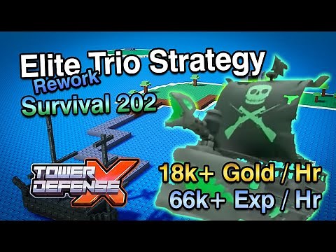 Elite Rework Trio Strategy on a HARD Map in Tower Defense X