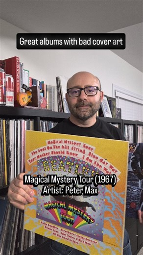 Philip's Music Gallery 🇨🇦🇮🇹 on Instagram: "This is purely subjective, of course, but I've never been a fan of the cover art on these three albums. I love the music on them but a paper bag over the artwork would serve me just as well. If you've ever seen the original photo of The Beatles in their costumes, sitting in the grass, before it was taken and psyched up, you may agree with me that the image alone would have made for a stark cover. More interesting than the end result, though I do adm