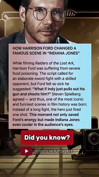 HOW HARRISON FORD CHANGED A FAMOUS SCENE IN "INDIANA JONES".