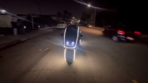 Raw video: Will.i.am unveils futuristic AI-powered vehicle with echoes of the infamous Sinclair C5 1/3