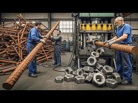 Amazing Hex Nut Bolt Manufacturing Process With Skilled Workers | Huge Production Of Hexagon Nuts