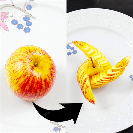 Art In Apple Flower | Fruit Carving Garnish | Apple Art | Party Garnishing | Rana Craft