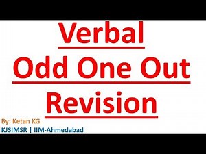 Verbal Odd One Out revision for CAT, XAT, IIFT, SNAP | Master Odd One Out