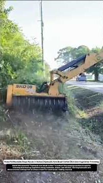 Powerful Roadside Slope Mower in Action | Hydraulic Arm Brush Cutter | Extreme Vegetation Trimming