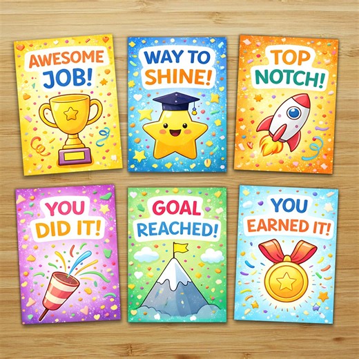 Congratulations Cards, Cute Success & Achievement Greeting Cards, Printable Celebration Card Set - Etsy