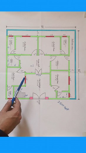 457K views · 7.8K reactions | 50*50 house design | 50*50 ghar ka naksha | #houseplans #housedesign #pkhouseplans #Pashto | PK House Plans | Facebook