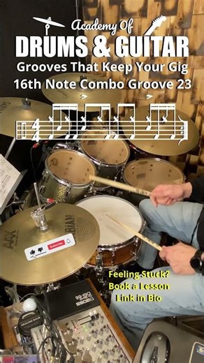 Grooves That Keep Your Gig - 16th Note Combo Groove 23 #dailydrumgroove #drumshorts