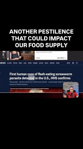 First it was the bird flu and now a new pestilence has emerged that could impact our food supply. What is going on? #pestilences #plagues #screwworm Watch the full podcast at the link below 👇🏽 https://youtu.be/l23340bGcVE?si=XEu3_CQFHn3B7hI4 | End Time Headlines