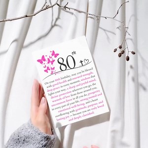 80th Birthday Blessing Card PRINTABLE Christian Prayer Note Gift for Mother Grandma Elderly Woman Large Font Instant DIGITAL DOWNLOAD - Etsy