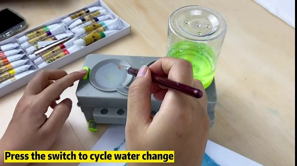 Amazon.com: Upgrade Paint Brush Cleaner with Holder, Water Cycle Brush Rinser for Acrylic, Watercolor, and Water-Based Paints(Pink+Grey)