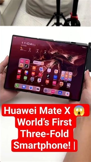 Huawei Mate X 😱 World’s First Three-Fold Smartphone! | #Shorts #huawei #iphone #tech