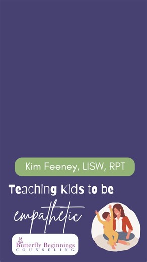 Raising kind kids starts with teaching them empathy. 💛 Helping our little ones understand and share the feelings of others builds a world with more kindness, compassion, and connection. ✨ How do you encourage empathy in your kids? #butterflybeginningscounseling #parentingtips #playtherapy