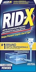 RID-X Septic Treatment, Septic Tank Treatment, 1 Month Supply Of Powder, 9.8 oz