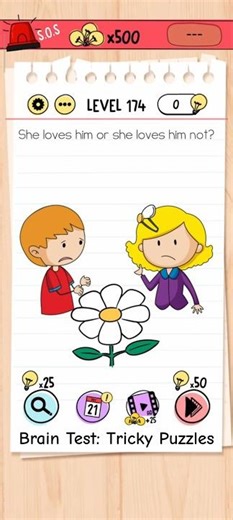 Brain test level 174: She loves him or she loves him not? 💖🌸😂 #shorts