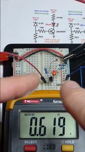 3V3 Zener Diode Circuit Base Voltage NPN BJT Supply Voltage Controlled Red LED On Or Off Multimeter