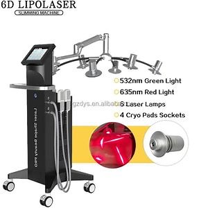 [Hot Item] Non-Invasive 635nm 532nm Cellulite Shaping Laser Fat Burning 6D Lipo Laser Body Shape Slimming 6 D Laser Cryo EMS Lipo Machine