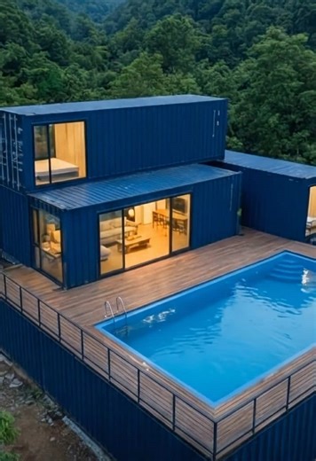Stunning Container Home with Rooftop Pool in the Mountains