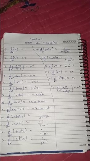 class 12 maths chapter 5 ke formule
