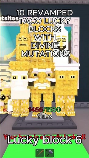 NEW REVAMPED TACO LUCKY BLOCK WITH DIVINE MUTATION! #shorts #roblox